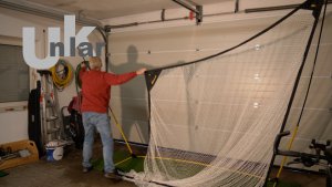 Golfnetz in der Garage